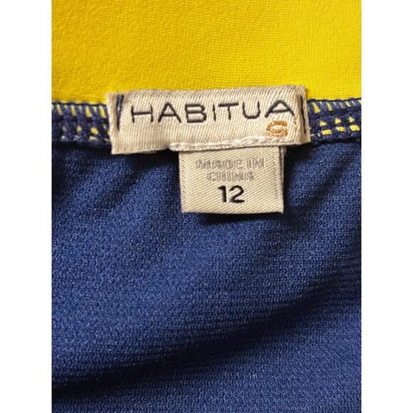 Habitual Swim Kids Color Block 2pc Swimsuit 12 Blue Red UPF 50+ Beach Vacation - Picture 2 of 8